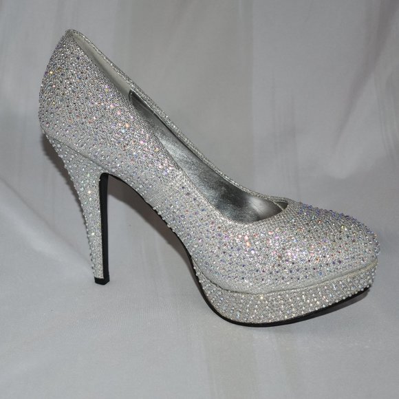Pierre Dumas Sparkle Platform Heels Size 10 - Picture 2 of 7